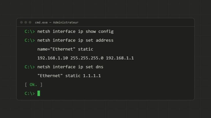 Netsh : configuration réseau en ligne de commande