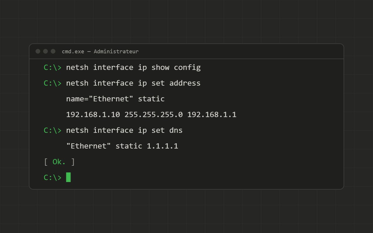 Netsh : configuration réseau en ligne de commande